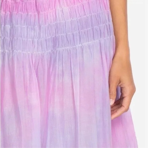 Johnny Was Amanda Bon pink purple tie dye ruched maxi Charlotte skirt M - Picture 3 of 4